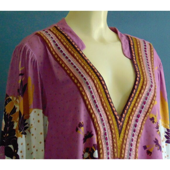 Bl^nk London Anthropologie Stephanie V-Neck Top L - Picture 6 of 14